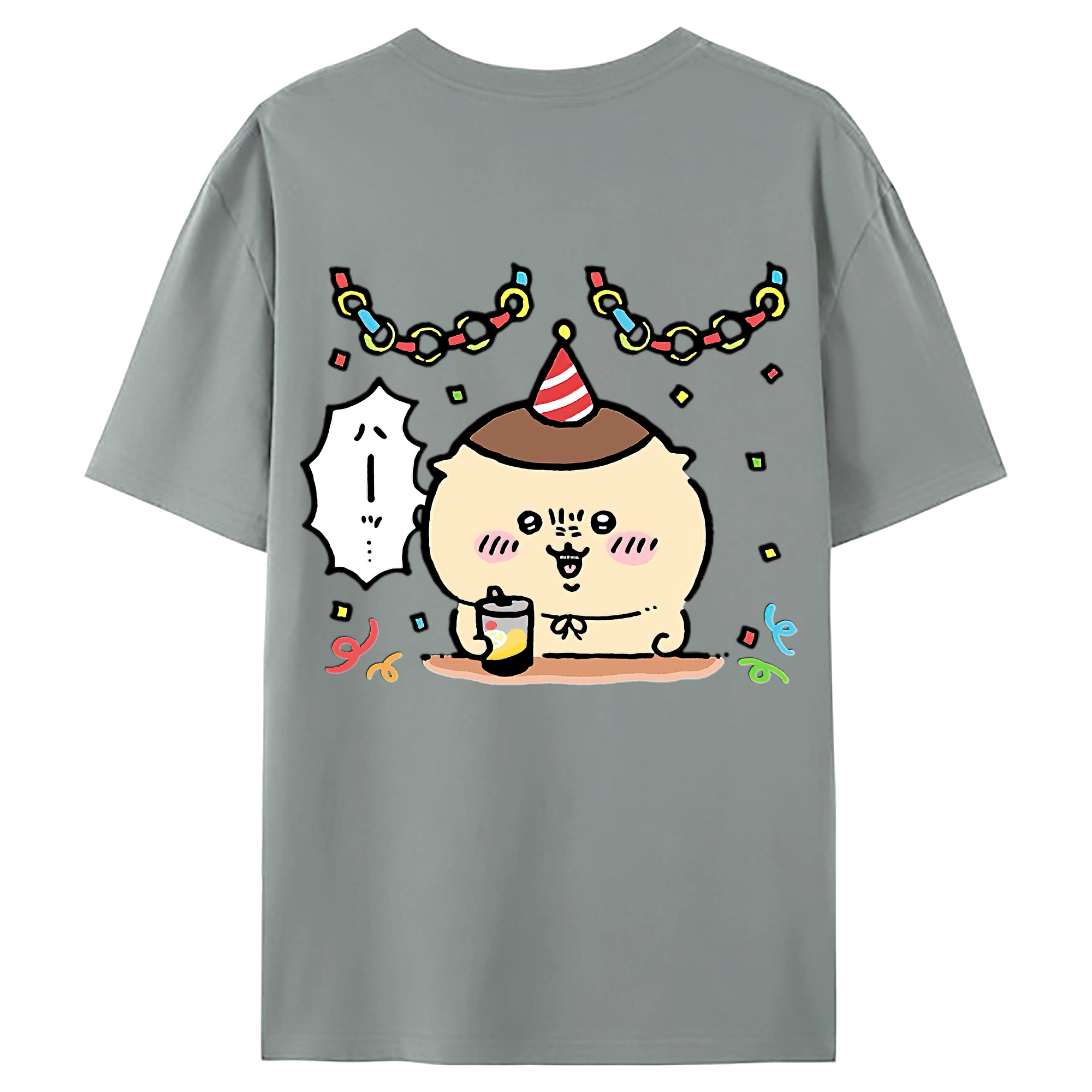 （画像用） ちいかわ くりまんじゅう Chii-kawa kuri manjū 綿100％ メンズ半袖Tシャツ（バックプリント） 通気性